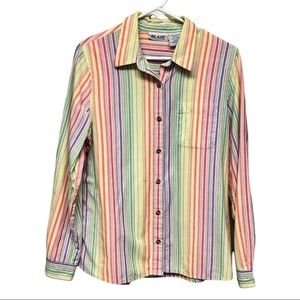 Vintage Blair Rainbow Color Striped Button Up